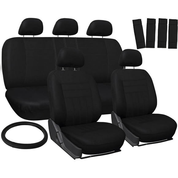Adeco 2-Piece Car Vehicle Front Seat Protective Covers Universal Fit Black/Red Adeco 2-Piece Car Vehicle Front Seat Protective Covers Universal Fit Black/Red